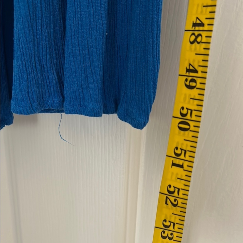Love Tree Blue Wrap-Style Jumpsuit with V-Neckline and Flared Legs Sz S - Picture 4 of 10